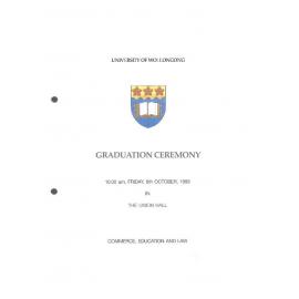 University of Wollongong Graduation Booklet - Commerce, Education and Law 8 October 1993