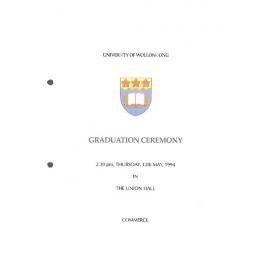 University of Wollongong Graduation Booklet - Commerce 12 May 1994