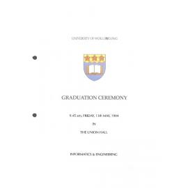 University of Wollongong Graduation Ceremony - Informatics and Engineering 13 May 1994