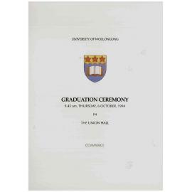 University of Wollongong Graduation Booklet - Commerce 6 October 1994