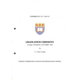 University of Wollongong Graduation Booklet - Science, Informatics and Health and Behavioural Sciences 6 October 1994
