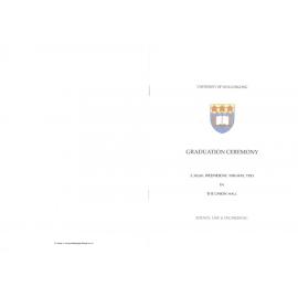 University of Wollongong Graduation Booklet - Science, Law and Engineering 10 May 1995
