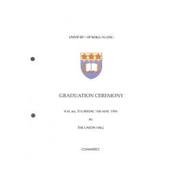 University of Wollongong Graduation Booklet - Commerce 11 May 1995