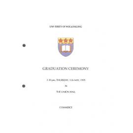 University of Wollongong Graduation Booklet - Commerce 11 May 1995