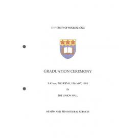 University of Wollongong Graduation Booklet - Health and Behavioural Sciences 18 May 1995