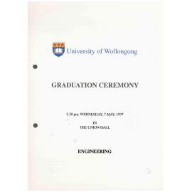 University of Wollongong Graduation Booklet - Engineering 7 May 1997