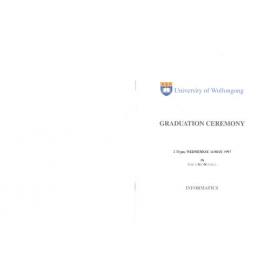 University of Wollongong Graduation Booklet - Informatics 14 May 1997