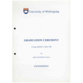University of Wollongong Graduation Booklet - Engineering  1 May 1998