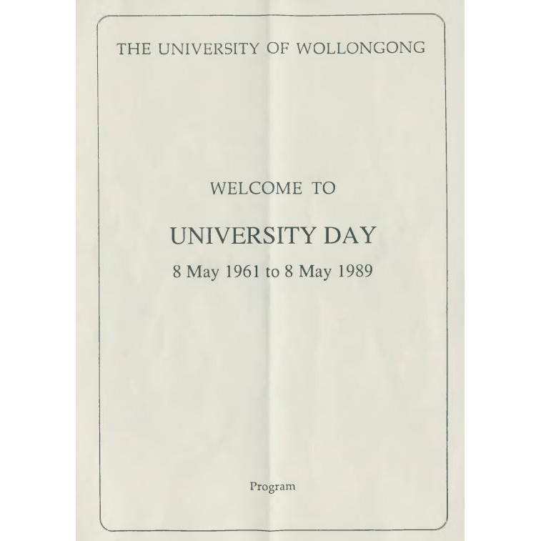 UOW University Day Booklets