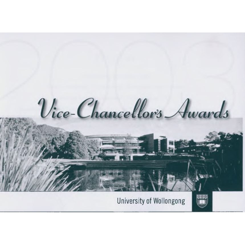UOW Vice-Chancellor's Award Booklets