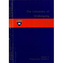 University of Wollongong Calendar 1986 Vol 3 Postgraduate Handbook