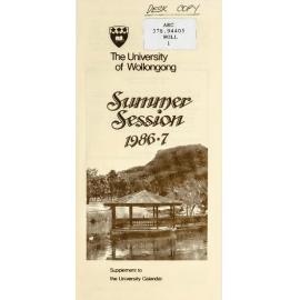 University of Wollongong Calendar Summer Session 1986-1987