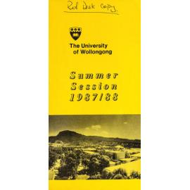 University of Wollongong Calendar Summer Session 1987-1988