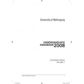 University of Wollongong Undergraduate Handbook 2008