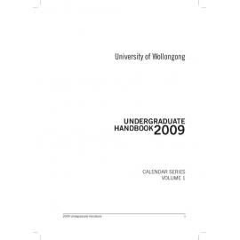 University of Wollongong Undergraduate Handbook 2009