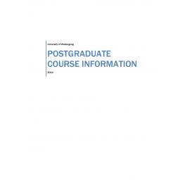 University of Wollongong Postgraduate Handbook 2014
