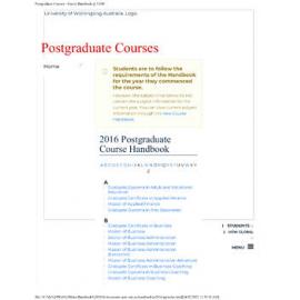University of Wollongong Postgraduate Handbook 2016