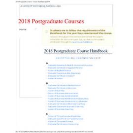 University of Wollongong Postgraduate Handbook 2018