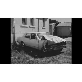 Two badly wrecked cars after fatal accident on Appin Road