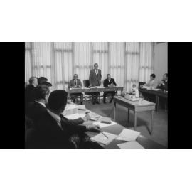 A meeting with a mulitple choice quiz
