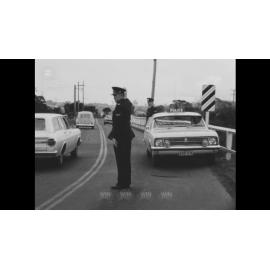 A pothole is repaired