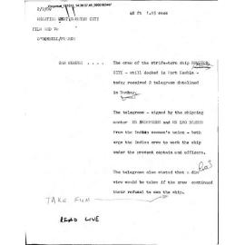 WIN News Anchor Script 02 July 1969