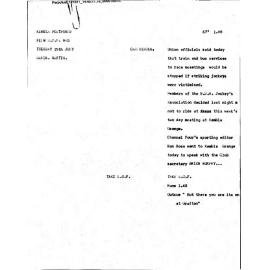 WIN News Anchor Script 15 July 1969