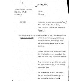 WIN News Anchor Script 06 August 1969