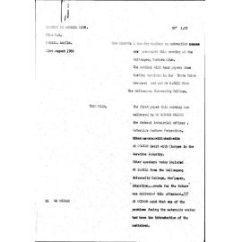 WIN News Anchor Script 21 August 1969