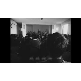 Eric Ramsay talks to a union meeting