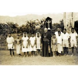 Bishop Firman Schmidt with a group he confirmed