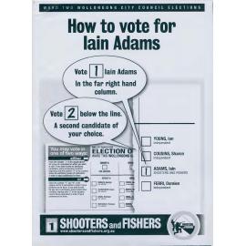 Wollongong City Council elections, Shooters and Fishers how to vote leaflet, Ward 2