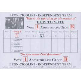 Shellharbour Council elections, Independent how to vote leaflet, Group B