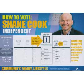 Shellharbour Council elections, Independent how to vote leaflet,  Group H