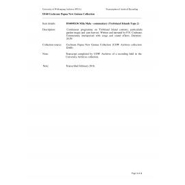 Mila Mala - commentary