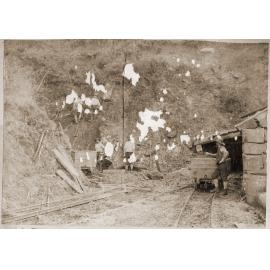 Old tunnel mouth and day shift[?] Corrimal Colliery