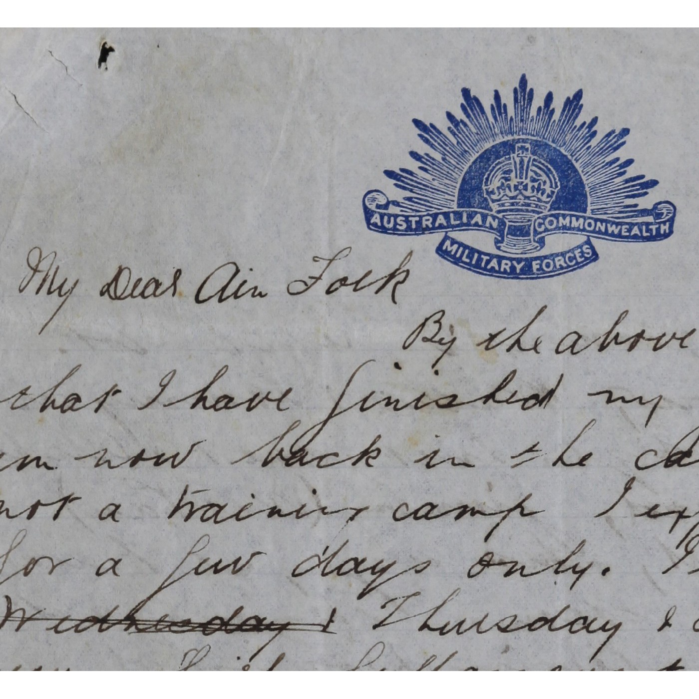 John Robertson Hawke : World War I letters and artifacts