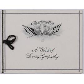 Sympathy card plus envelope from Mr and Mrs L. Atlee and family