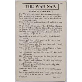 The War Nap (written by "Old Joe")