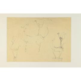 Untitled sketch of horse and rooster