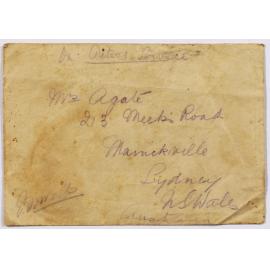 Envelope to Mrs Agate