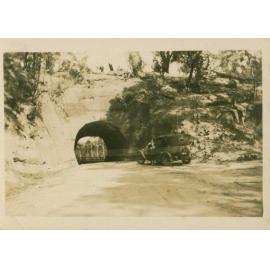 Cosh family car near tunnel on the Wombeyan Caves road