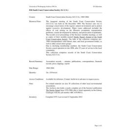South Coast Conservation Society (S.C.C.S.) collection guide