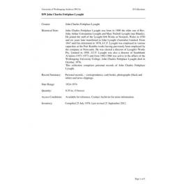 John Charles Fettiplace Lysaght collection guide