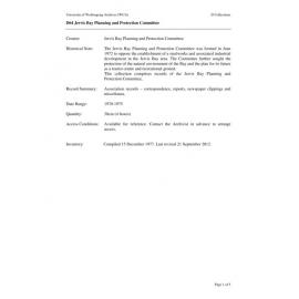 Jervis Bay Planning and Protection Committee collection guide