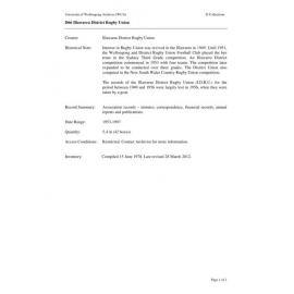 Illawarra District Rugby Union collection guide
