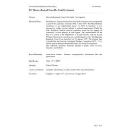 Illawarra Regional Council for Social Development collection guide