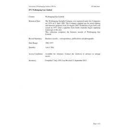 Wollongong Gas Limited collection guide