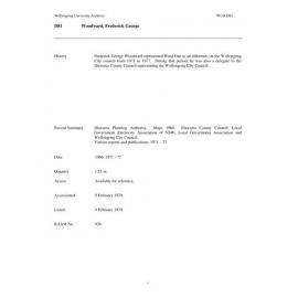 Frederick George Woodward collection guide