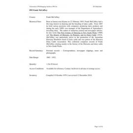 Frank McCaffrey collection guide